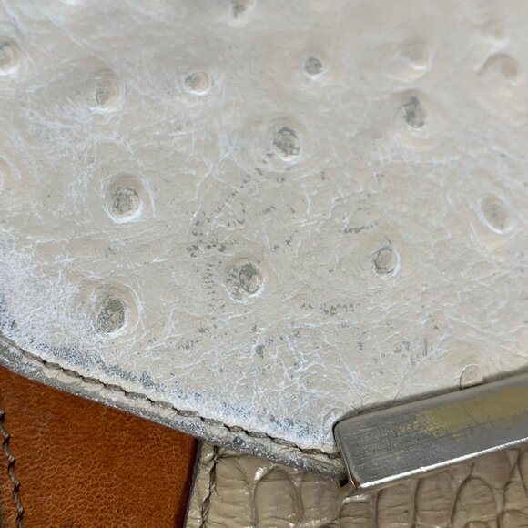 Brahmin Croc Embossed & Ostrich Leather Convertible Crossbody Clutch - Picture 6 of 15